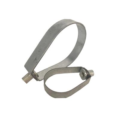 China Home/All Industries/Factory & Best Selling Hardware/Pipe Fittings Wire Tape Double Conduit Clamp Perforated Hanger Clamps For Hanging Cable for sale