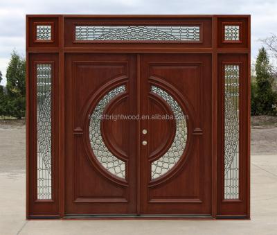 China Swing Luxury Exterior Hardwood Double Leaf Entry Doors For US Villa for sale