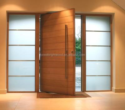 China Modern Simple Teak Color Wood Composite Front Entry Door Design for sale