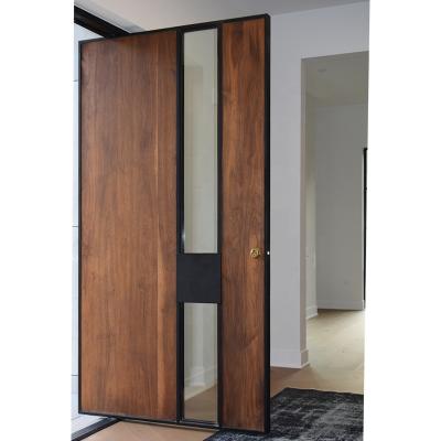 China Newest Forest Bright 2020 Easily Assembled Modern Solid Wood Pivot Front Entry Door for sale