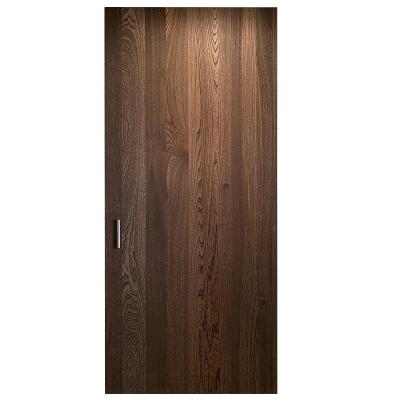 China Modern Magic Sliding Door / Invisible Track Sliding Wood Veneer Flush Door for sale