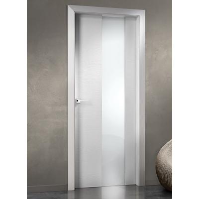 China White wooden framed door of modern modern office interior with glass for sale