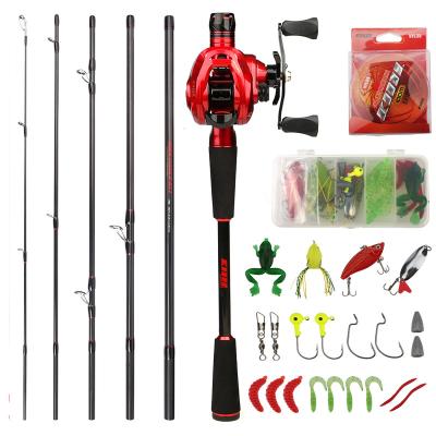 China Best Price 6 Section Carbon Spinning Combo Set 1.8m 2.1m Multi Segment Carbon Fishing Rod Pure Fiber Travel 2.28m for sale