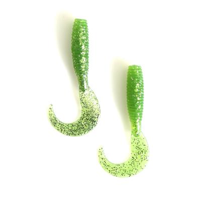 China Factory price 6cm tails 1.6g bulk glitter curly artificial curly shrimp environmental fishing soft lures for sale