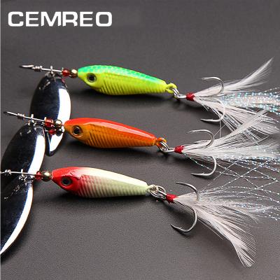 China Spinner with Feather Hook CEMREO 8.5g 16.5g Feather Hook Spinner Fishing Lure Groundbait For Trout for sale