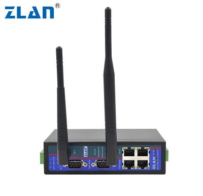 China Serial to 3G/4G/wifi/Ethernet ZLAN8304N2-5 2 Ports 4 RJ45 3G 4G Wifi Mutual Ethernet RS232 RS485 RS422 Convert Router Switch Modem N2N Device Serial Server for sale