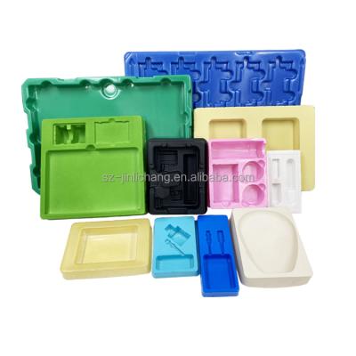 China Recyclable Hot Selling Rectangle PVC PP Pet Transparent Small Rectangular Vacuum Shaped Plastic Blister Tray for sale