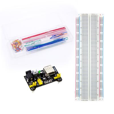 China Plastic MB-102 830 Pin PCB Breadboard Power Supply Module Power Supply Jump Cable Wires 3.3V 5V 65pcs for sale