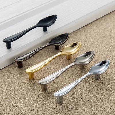 China Durable Zamak Door Handle Pull Home Cabinet Contemporary Wholesale Positive Fork Shaped Drawer Handle Pull for sale