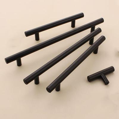 China Modern American Style Furniture Hardware Accessories Cabinet Pulls Matte Black Stainless Steel Kitchen Drawer Pulls Cabinet Handles for sale