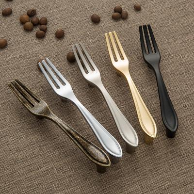 China Durable Zamak Door Handle Pull Home Cabinet Contemporary Wholesale Positive Fork Shaped Drawer Handle Pull for sale