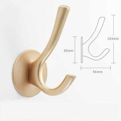 China Zamka Sustainable Simple Style Plating Double Coat Hooks Wall Mounted Utility Plating Hooks for sale