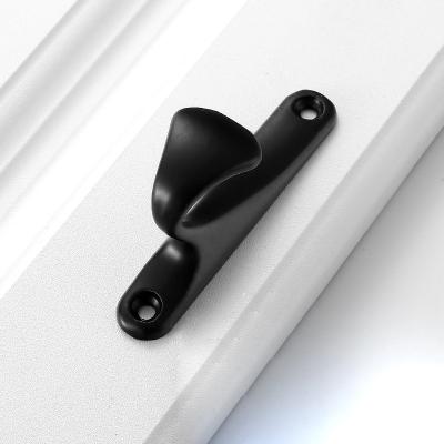 China Sustainable Zamak Simple Style Electroplate Matte Black Coat Hooks Wall Mounted Polished Utility Hooks for sale