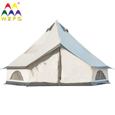 China Straight Tying Type 3M Luxury Canvas Cotton Glamping House Family Bell Yurt Mongolian Camping Tent For Sale for sale