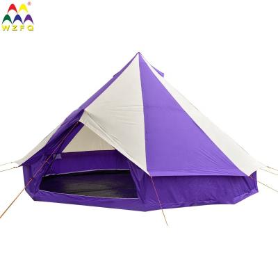 China Straight Bracing Type Gear Outside Diameter 5 Meter Teepee India Bell Lightweight Round Tent For 10 Person Camping for sale