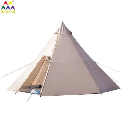 China Diagonal tying type One-hall Multi-person outdoor one-room tent double-layer tent camping travel equipment self-propelled camping tent for sale