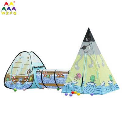 China Soft Big Tent Kid's Toy Cheap Game Tents 5 In 1 Wide Space And Lovely Tent For Kids With Tunnel for sale