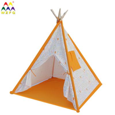 China Toy Indoor Soft Teepee Tent For Sale White 100% Cotton Canvas Tent Big Kids Play Tent for sale