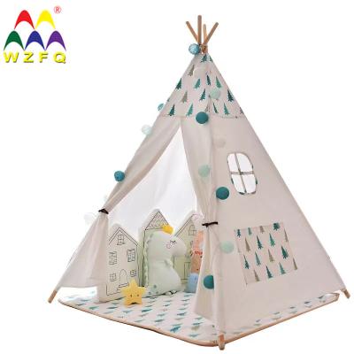 China Direct Sales Soft Children's Toy Factory Solid Wooden Stick Children's Cotton Tent for sale