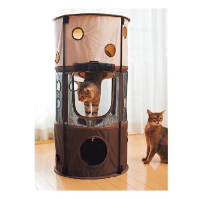 China Breathable popular hot selling pet tent suitable for indoor and outdoor three story standing cat house for sale