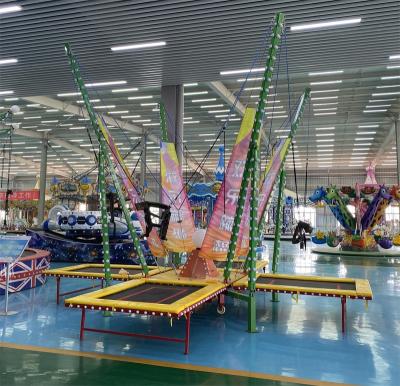 China Galvanized steel Cheap price entertainment equipment kiddie rides 4 seats inflatable bungee jumping trampoline for rental for sale