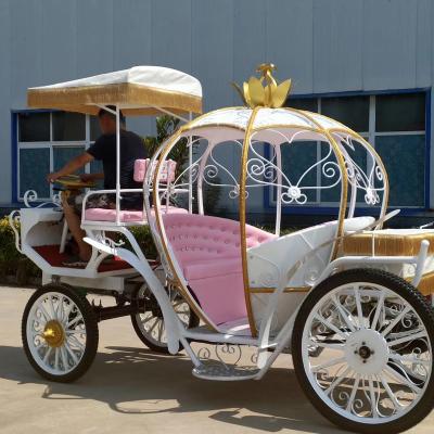 China Amusement Park Theme Park Cinderella Wedding Horse carriage/Luxury Classical Pumpkin Horse Wagon/Electric Pumpkin Cart for sightseeing for sale