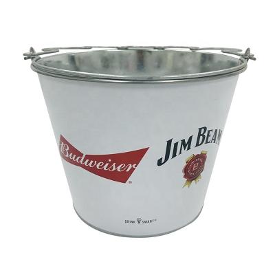 China Custom Durable Galvanized Beer 5L Metal Crown Ice Bucket Galvanized Ice Bucket for sale