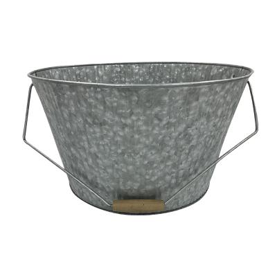 China Large Sustainable Galvanized Wine Ice Bucket With Handles For Home for sale