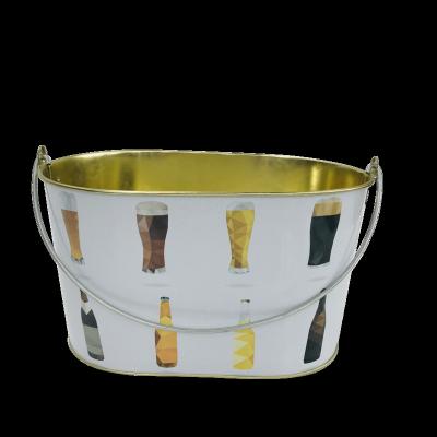 China Sustainable Galvanized Oval Metal Party Wine Or Beer Cooler Tub for sale