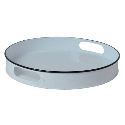 China Galvanized Steel Round Galvanized Metal Party Serving Tray for sale