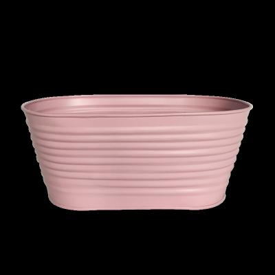 China Modern Wholesale Cheap Matel Pink Color Oval Flower Pots Garden Planters for sale