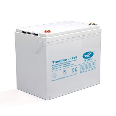 China Solar system. huafu 12v 65ah pure deep cycle battery power storage gel rechargeable batteries for solar for sale