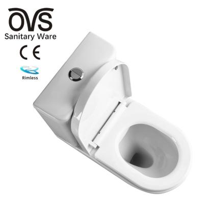 China Modern Double-Flow OVS CE Europe WC Toilet Bowl With Bidet Gravity Flushing Ceramic Bathroom Two Piece Washdown Toilet for sale