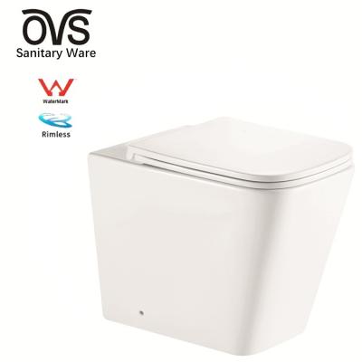 China High Quality Double-Flow OVS Watermark Australia WC Toilet Floor Standing Ceramic Bathroom Rimless Toilet for sale