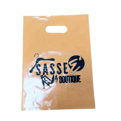 China Recyclable Most Popular Plastic Die Cut HDPE Plastic Shopping Bag Handle Carry Bag for sale