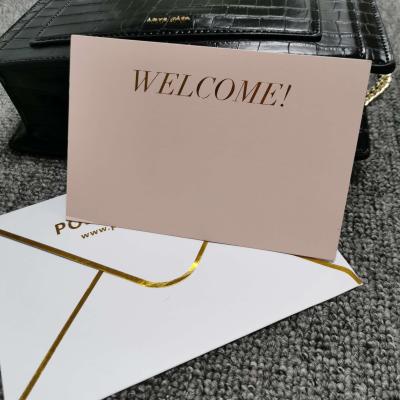 China Customized Luxury Thick Paper Invitations Business Card Printing Custom Logo And Color Edge Cardboard Foil Printing Service for sale