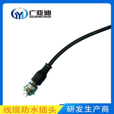 China LED Equipment Panel Mounted 3 Pin Male Plug GX12 Aviation Connector Female Cable Connector Molded 0.5mm2 Cable for sale