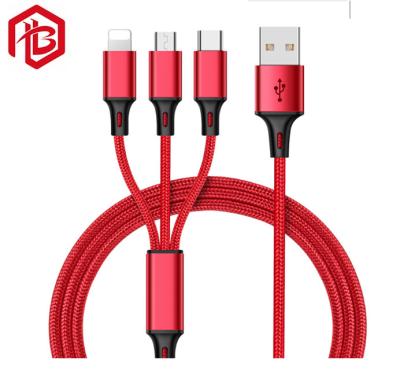 China 3 en 1 cable de carga rápido del cargador del teléfono móvil del cable de datos de 5A 100W en venta