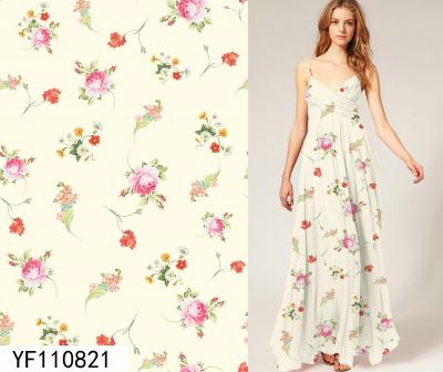 China 100% Polyester Stretch Designer Fabric Floral Printed Chiffon Fabric In Follow Patterns For Fall for sale