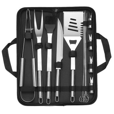 China Easily Cleaned 13 Pcs Stainless Steel Grill Utensils Grill Tools Bagfor Portable Backyard Carry Camping for sale