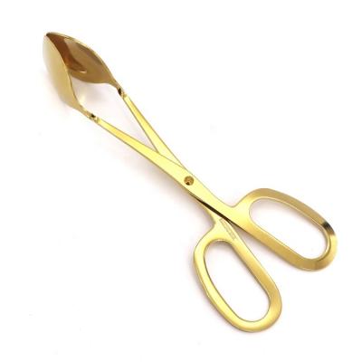 China Metal Serving Spatula Double Stocked Fish Steak Clip Style Scissors Cooking BBQ Stainless Steel Kitchen Salad Tongs for sale