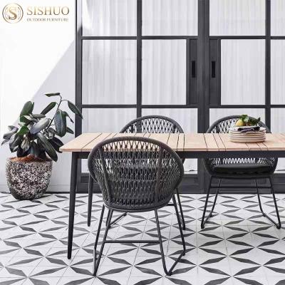 China High Quality Luxury Outdoor Furniture Time Furniture Outdoor Garden Dining Table Sets Outdoor Modern Patio Rattan Chair Sets for sale