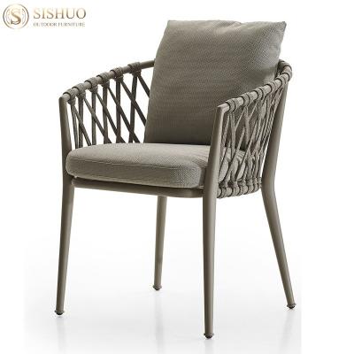 China High Quality Outdoor Chinese Furniture Waterproof Aluminum Rope Chair Coffee Time Furniture Wicker Dining Chair for sale