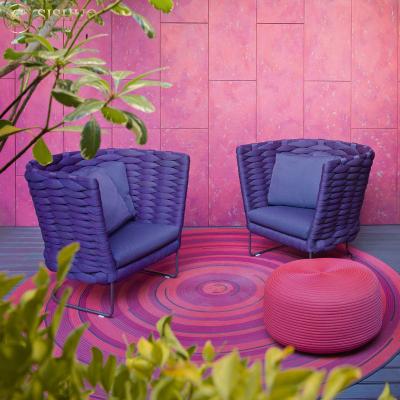 China New Rattan Sofa Rattan Outdoor Wicker Pool Furniture Luxury Outdoor Patio Furniture Garden Sofas Purple Weave Set for sale