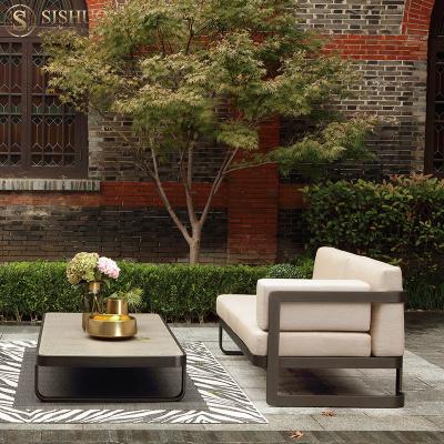 China Outdoor Luxury Outdoor Aluminum Furniture Set Sofa Backyard Patio Furniture Set Garden Weather Furniture Sectional for sale