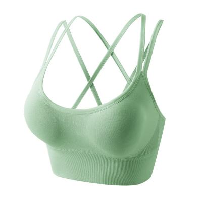 China 2021new Women Reversible Yoga Back Workout Shaping Push Up Sports Bra for sale