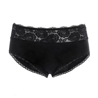 China Antibacterial Breathable Popular Mid-waist Menstrual Four-Layer Lace Style Period Panties Leakproof Teen Panties for sale