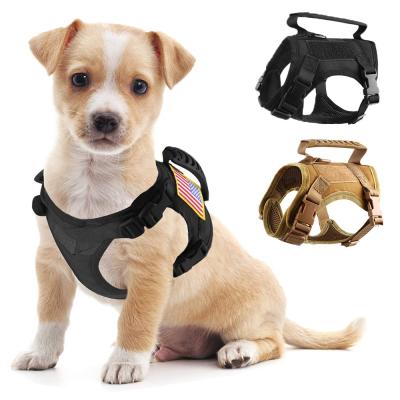 China Pet Viable Tactical Harness Military Dog Training Vest For Small Dog Cat Outdoor Walking Hunting Adjustable Vest With Handle for sale