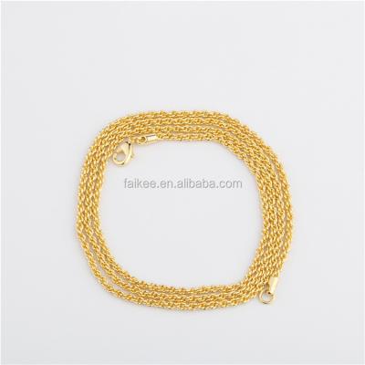 China High Quality Hiphop Rope Mens Gold Rope Chain Necklace For Man for sale