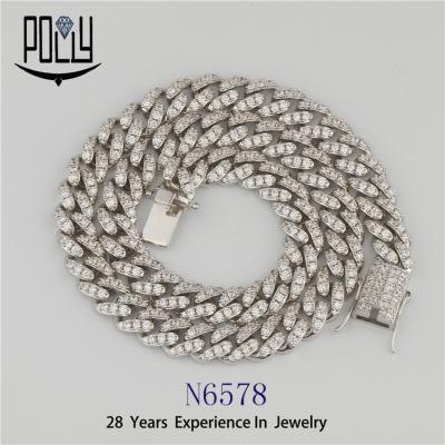 China Hiphop POLLOY Heavy Men's Diamond Bling Bling CZ Cuban Chain Hip Hop for sale